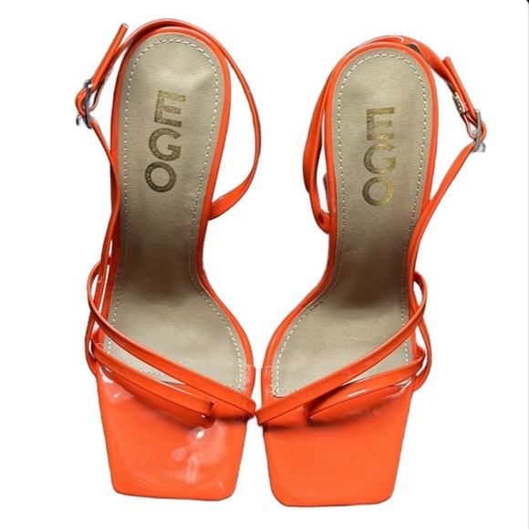 🟠 NWOT EGO- ORANGE STRAP HEEL SANDALS SIZE 6 - Picture 1 of 5